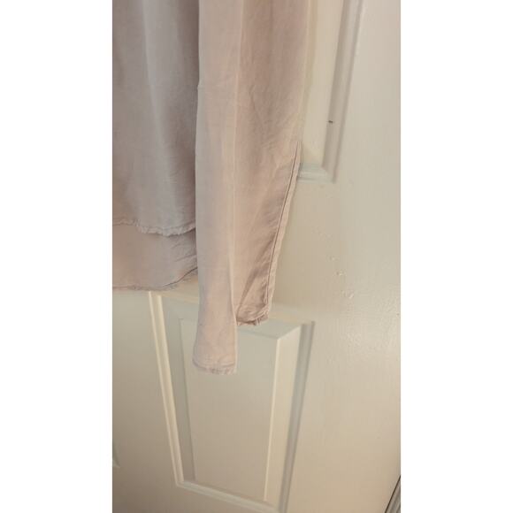 Thread & Supply Lace Up Front Long Sleeve Cream Blouse, Large Y2K, Boho - Picture 4 of 9